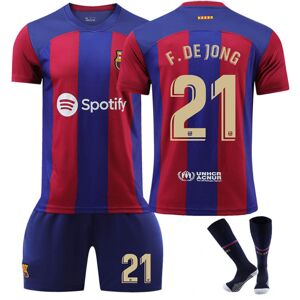 23-24 Barcelona hjemmebanetrøje Frenkie De Jong nr. 21 (med sokker) Frenkie De Jong No. 21 with socks 26