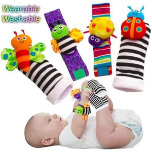 4-pak spædbørns- og babypuslespil dejlige sokker og håndledsrem