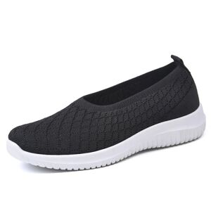 Xatilo Dame letvægts lav top slip-on sneakers Tennis komfortabel Svart 38