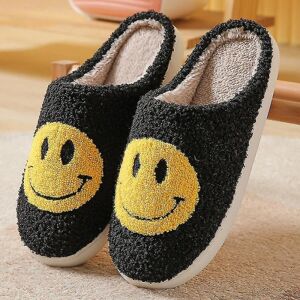 Hjemmesko Smiley Face Hjemmesko Dame Smile Hjemmesko Black 38-39