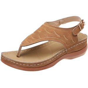 Dame Sandaler Blød Bund Kiler Sko Damer Sommer Sandaler Med Brown 43