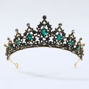 LOST STAR Mattel Hardware Crown Europæisk og Amerikansk Bride Barok Retro Crown Rhinestone Black Crown Tiara