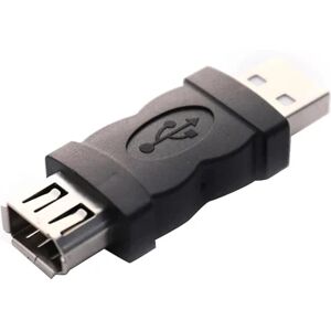 Firewire Ieee 1394 6-benet hun til usb2.0 konverter computerkabelstik Black