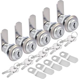 5-Pack Upgrade Cabinet Cam Lock Set, Equal Key 1-1/8 Inch Cam