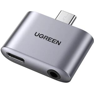 Ugreen UGrøn adaptere USB-C til USB-C/ministik 3,5 mm - Grå