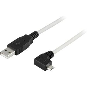 Deltaco USB 2.0 kabel Type A han - højrevinklet Type Micro B han