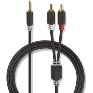 Nedis Stereo Audio kabel   3.5 mm Hanstik   2x RCA Hanstik   Gul