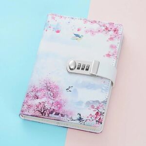 A5 Creative Password Lock Journal Pu Læder Kombinationslås Dagbog Låse Journal Dagbog joy of spring