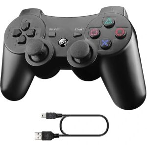 Sony Ps3 Controller, Trådløs Controller Til Playstation3 Bluetooth Gamepad Til Ps3 Med Dual Vibration Seksakset fjernbetjening (sort)