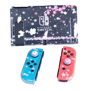 Til Nintendo Switch Protective Shell TPU Soft Cover Glitter NS Pink Girl Cherry Blossom Theme Cherry blossom protective shell