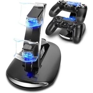 PS4 Controller med Opladestation til PS4 - Oplader / Håndkontrol Black 1-Pack Kontroll + Laddstation