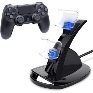 PS4 Controller med Opladestation til PS4 - Oplader / Håndkontrol Black 1-Pack Kontroll + Laddstation