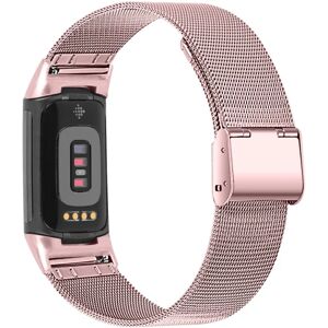 BATTERY CDQ Klockarmbånd i stål til Fitbit Charge 5 RosaCDQ