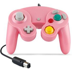 Nintendo Classic Shock Joypad Wired Controller, kompatibel med Wii NGC Gamecube Game Cube pink