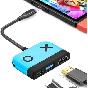 AVANA (Blå) Switch Dock til Nintendo Switch OLED, 3-i-1 TV Adapter med