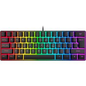 unbranded 60 % kablet gaming-tastatur, Rgb-baggrundsbelyst ultrakompakt mini-tastatur, vandtæt mini-kompakt 61 taster tastatur til pc/mac-spiller, maskinskriver, rejser, let at