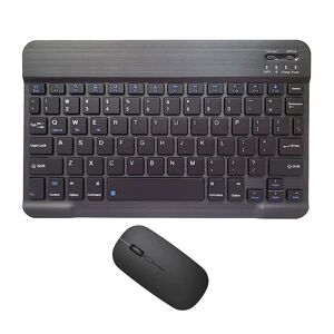 Genopladeligt Bluetooth tastatur og mus Combo Ultra-slankt bærbart kompakt trådløst mus tastatursæt til Android Windows Tablet Phone Ipad Ios black