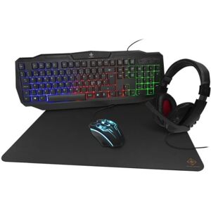 Deltaco GAMING 4-in-1 Gaming kit, Rainbow backlight, black