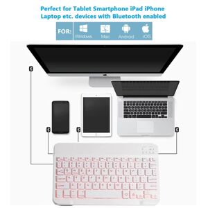 Apple Bærbart trådløst baggrundsbelyst Bluetooth tangentbord til surfplade 10 inch pink