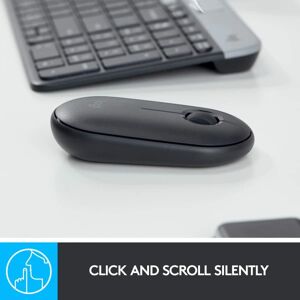 brand Logitech Pebble trådløs mus med Bluetooth-modtager, Silent Slim Mouse, Quiet Click, til bærbare computere, notebooks, iPad, pc, Mac, Chromebook, grafit pink