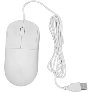 Kablet mus Optisk 1200DPI USB-port Ergonomisk design Plug and Play computermus til bærbare computere Desktop PC Hvid