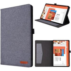 Generic Lenovo Tab M10 FHD Plus Klæde Theme Læder Etui - Grå Silver grey