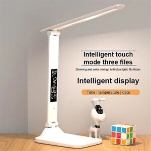 DAO Led Desk s Usb Dæmpbar Touch Foldebart Bord Med Kalender Temperatur Ur Natlys Til Studie Læsning DB A290