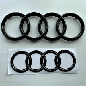 AUDI GLOSS SORT MÆRKER EMBLEMRINGE FOR & BAG A1 A3 A4 A5 273MM 192MM- Perfet