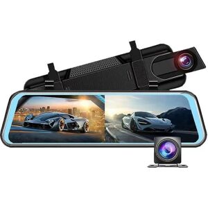 Bakspejl Dashcam med GPS, nattesyn, G-sensor, sløjfeoptagelse, parkeringshjælp, parkeringstilstand - 1080p + 720p dobbeltkameraer