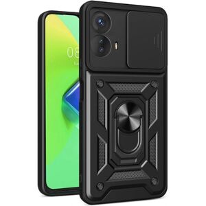 SKALO Motorola Moto G73 5G Armor Hybrid Metal Ring Camera Slider Black