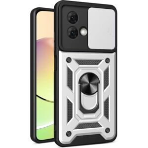 SKALO Motorola Moto G84 5G Armor Hybrid Magnet Ring Camera Slide Silver