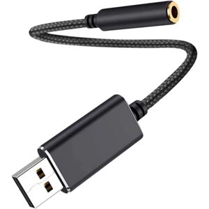 USB Audio Adapter, USB til 3,5 mm Audio Jack Adapter, USB ekstern