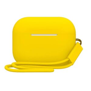 Generic 2.0mm AirPods Pro 2 silicone case with strap - Yellow Yellow