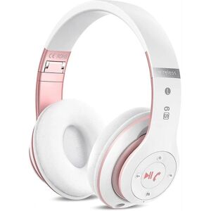 6s trådløse Bluetooth-hovedtelefoner over øret, hi-fi stereo foldbare trådløse stereoheadsets øretelefoner Pink