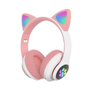 MTK Over Ear Music Headset Glødende Cat Ear hovedtelefoner Blutooth Pink