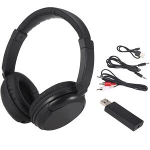 Fm trådløse hovedtelefoner Over-ear musik hovedtelefoner med sender 3,5 mm & Rca headset med ledning FM-radio til tv pc-telefoner Mp3-afspiller Sort