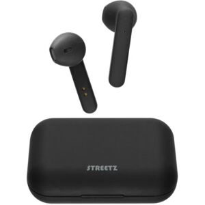 STREETZ True Wireless Stereo earbuds with charging case, semi-in Svart