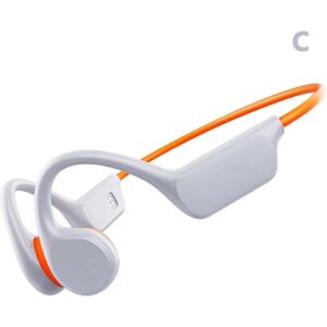 Knogleledning Hörlurar Trådløs Bluetooth IPX8 MP3-afspiller Simning Vattentät med Mic Hvid orange