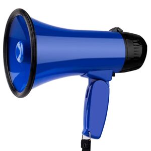 YIXI Bærbar megafon bullhorn 25 watt effekt megafon højttaler stemme og sirene/alarm tilstande (blå)