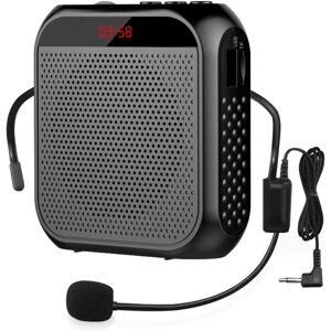 YIXI Bærbar stemmeforstærker med kablet mikrofon Headset Genopladelig højttaler Højttaler (sort)