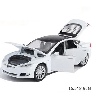 1:32 Tesla Model X Model 3 Model S Model Y Legeret bilmodel Diecasts Legetøjsbil Lyd Og Let Børnelegetøj Til Børn Gaver Drengelegetøj Model S White