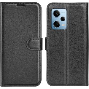 Generic Klassisk Xiaomi Redmi Note 12 Pro Flip Etui - Sort Black