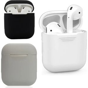 AirPod 1/2 Silikone etui / Silikone skal - 3 farver sort black