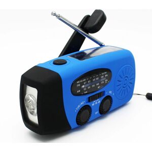 Krankradio med solcelle, lommelygte og 2000mAh/3,6v powerbank blue