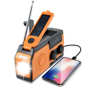 Krankradio med batterinødudstyr, 5000 mah solcelleradio Dynamo Powerbank på AM/FM NOAA -WELLNGS