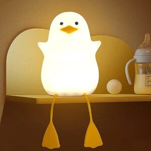 Duck Night Light til børn, Sød Måge Silikone sengelampe til børneværelset, Abs+sil, Touch Control, Bærbar og genopladelig Dæmpbar, Fødselsdag Xmas G