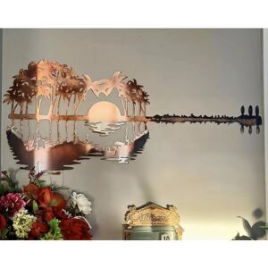 Metal Forest Sunset Guitar Wall Art Decoration for Musicians Studio