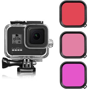 Generic GoPro Hero 8 Black vandtæt etui med triple linse filter Multicolor