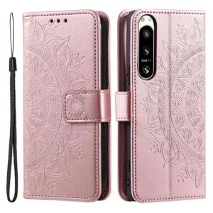 SKALO Sony Xperia 5 IV 5G Mandala Flip Cover - Rosa guld Pink gold