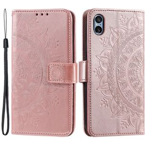 SKALO Sony Xperia 5 V Mandala Flip Cover - Rosa guld Pink gold